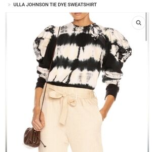 Ulla Johnson Black and Cream Puff Sleeve Top